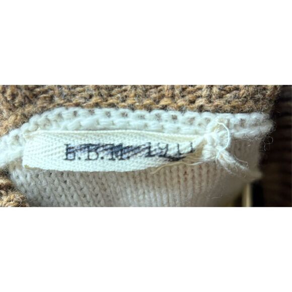 L.B.M. 1911 100% Lana Virgin Wool In Cream & Brown NWT Size 52R/XL - Picture 5 of 7